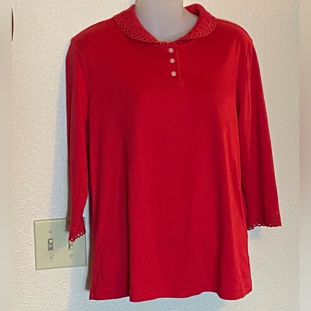 Blair Vibrant Red Long Sleeve Top Size M